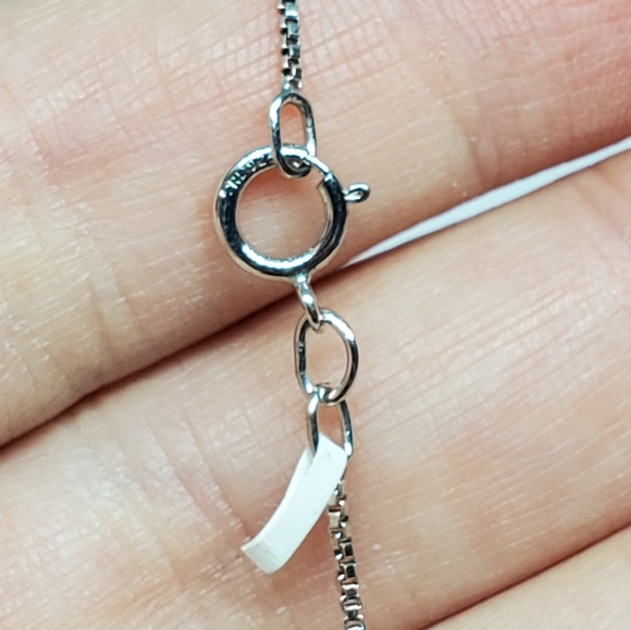 SOLD Sterling Silver Heart Locket Matte Diamond Accent Necklace - Picture 4 of 8